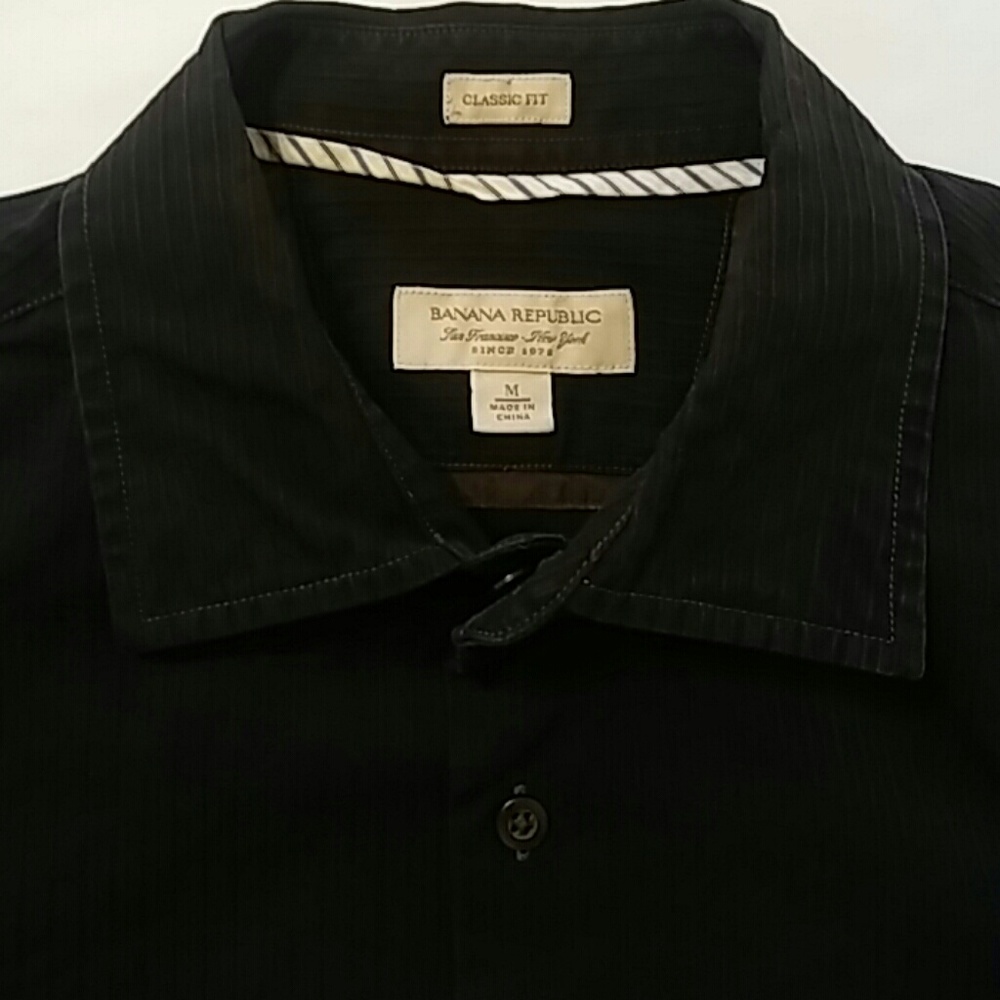 Banana Republic Men Medium Button Down Brown Shirt